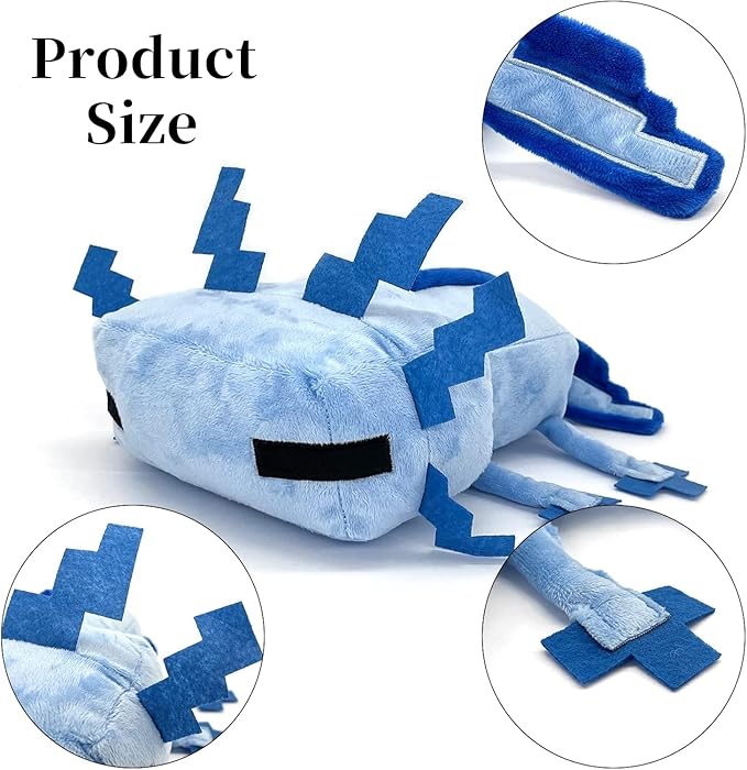 2-Pack-Game Plush，8-inch Bee Plush，12-inch Axolotl Stuffed Toys，Stuffed Animals Toys for Boys Girl,Great Choice for Soft Pillow Deccorations