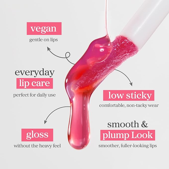 NOONI Korean Lip Oil - Applecherry | Long-Lasting, Moisturizing, Plumping, Revitalizing for Dry Lips, Waterproof, No Peel Off, Hydrating, Stocking Stuffers, Trendy Stuff, 0.12 FL Oz