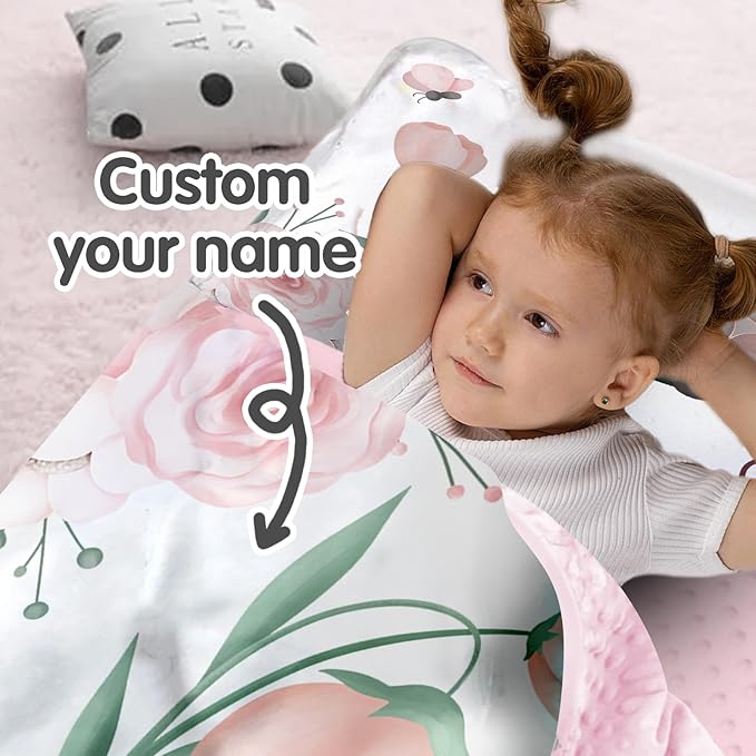 Personalized Toddler Nap Mat for Girls – Custom Name Kids Nap Mat – Daycare Sleeping Mats with Removable Pillow and Soft Minky Dot Blanket for Preschool, Travel, Kindergarten