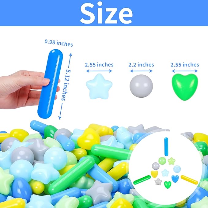 STARBOLO Ball Pit Balls for Toddlers - Macaron 200 Ball Pit Balls Crush Proof Plastic Toy Balls for Toddlers Ball Pits, Ball Pit Play Tent, Baby Pool Water Toys(Mixed Green)