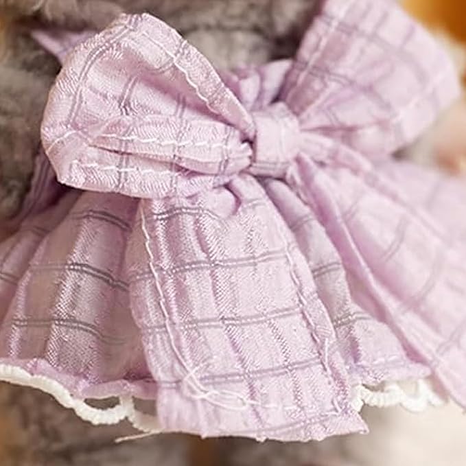 CALEMBOU Plush Doll Clothes, 6.7 Inches Cute Bow Tie Doll Clothes for Plush Doll, Kawaii Doll Accessories Toys Gifts for Girls(Only Clothes) (Purple)