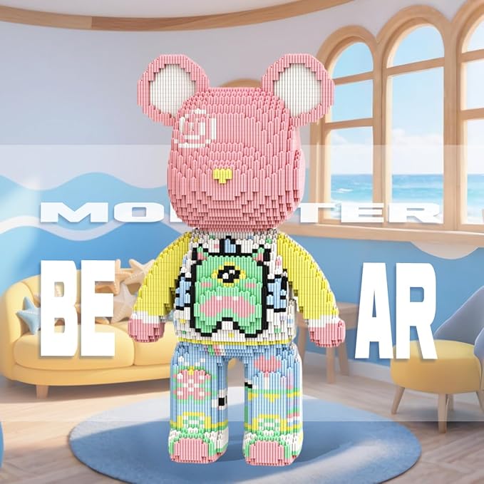HOOLEDAY Bear Micro Building Blocks Bear Bricks Set (5700 PCS), Colorful Design Creative Home & Office Decor, Gift for Adults
