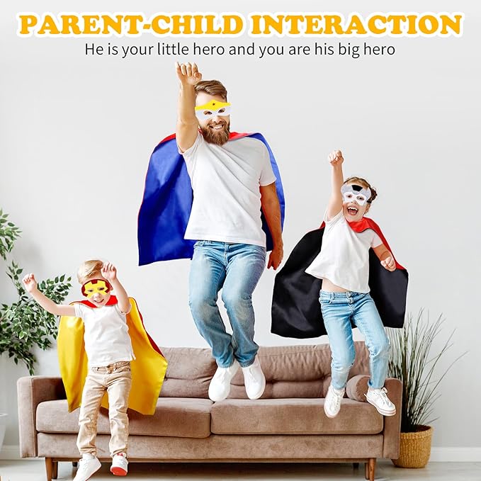 InPoTo Superhero Capes for Kids,Hero Capes and Masks Fit for 4-12years old boy and girls Dress up and Holiday Costumes.