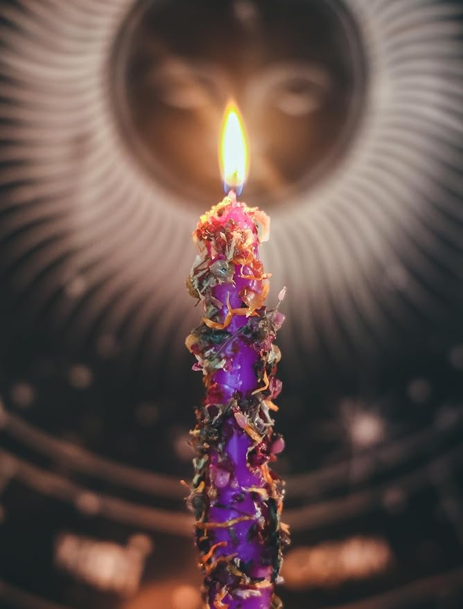 Spell Candle, Ritual Candles, Witch Candles, Altar Candles, Dressed with Altar Oil and Herbs, 8 Candle Set, Pray for Love, Protection, Wealth and Health