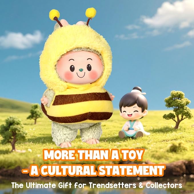 AICase for 17cm Doll Bee Clothes/Outfit,Bee Clothing Set for 17cm Doll,2 Piece Set Hat Clothing,Boys and Girls Stylish Adorable Clothes Accessories-01