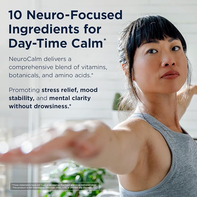 Designs for Health NeuroCalm - Supports Mood & Stress Relief with GABA, Inositol, L-Theanine, 5HTP, Vitamin B12 and B6, Taurine, Chamomile, Magnesium, and PharmaGABA - Gluten Free, Vegan (60 Capsules)