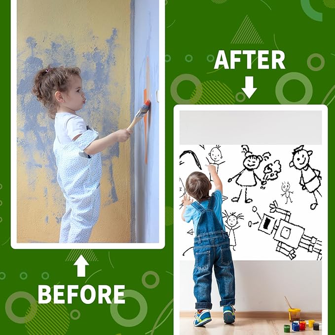 Magnetic Dry Erase Whiteboard Paper 50 x 18 Inch, Self Adhesive White Board Sticker for Wall, Peel and Stick Wallpaper With 50 Magnetic Letters, for Home Office School