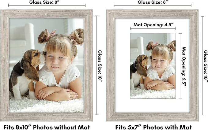 Americanflat 8x10 Picture Frame with Shatter-Resistant Glass - Use as 5x7 Frame with Mat or Display 8x10 Photo Without Mat - Signature Collection - Picture Frames for Tabletop and Wall - Driftwood | Engineered Wood construction, Shatter-resistant glass...