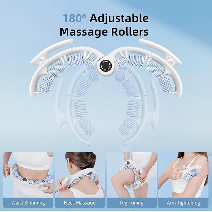 Cellulite Massage Roller for Legs, Anti Cellulite Massage Tool with Detachable Handle, Cellulite Remover for Legs, Lymphatic Drainage & Deep Tissue Pain Relief (Blue)