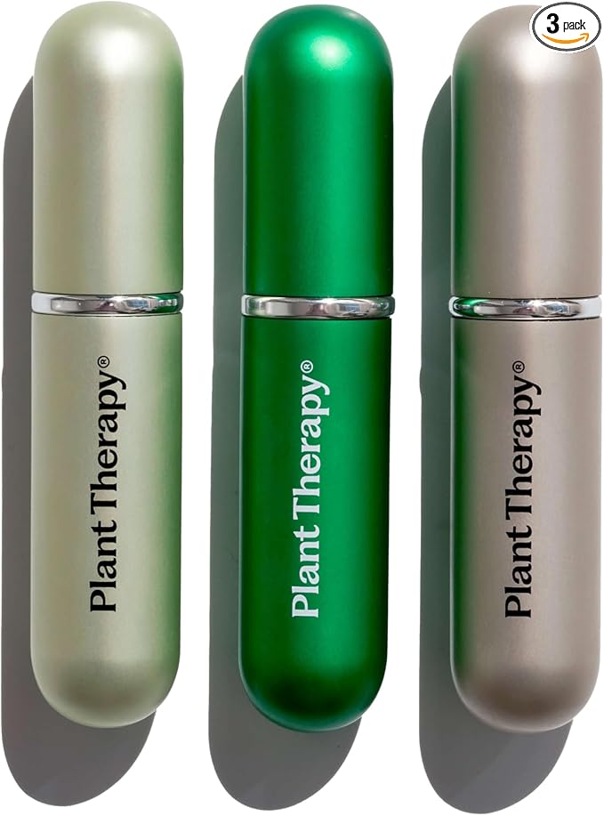 Plant Therapy Essential Oils Aromatherapy Nasal Inhaler Multi-Color Sticks, 3-Pack Personal, Portable, Aluminum & Glass Inhalers with Cotton Wicks - Joyful Aromatherapy Anywhere!