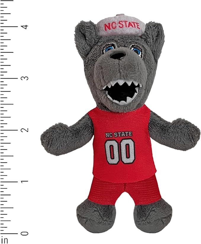 Bobbi-Dobbiez Attachable Plushie NC State Mr. Wuf Mascot – Attaches to Backpacks, Bags, Shoes, Water Bottles, and More