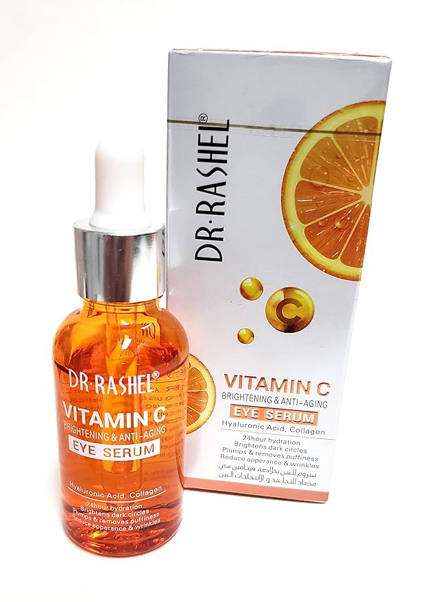Dr Rashel Vitamin C Eye Anti - Aging Serum Essence | Hyaluronic Acid and Collagen, Reduce Wrinkles, Remove Dark circles & Puffiness, Size (1.01 oz)