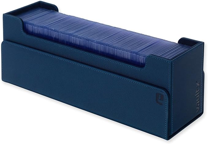 Vault X Card Storage Box, Exo-Tec Material, Detachable Magnetic Lid, with Dividers & Foam Fillers, for Trading Cards (Blue)