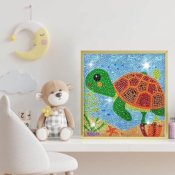 Ausbond Painting Kits for Kids Animal 5D Gem Art by Number Kits Art and Crafts for Kids Ages 6-8-10-12 Girls Boys for Birthday Christmas Gifts (4Pcs)