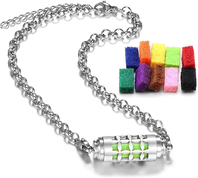 JOYEAR Essential Oil Bracelet,Essential Oil Diffuser Stainless Steel Aromatherapy Locket Adjustable Diffuser Bracelet Unisex (Cover-D)
