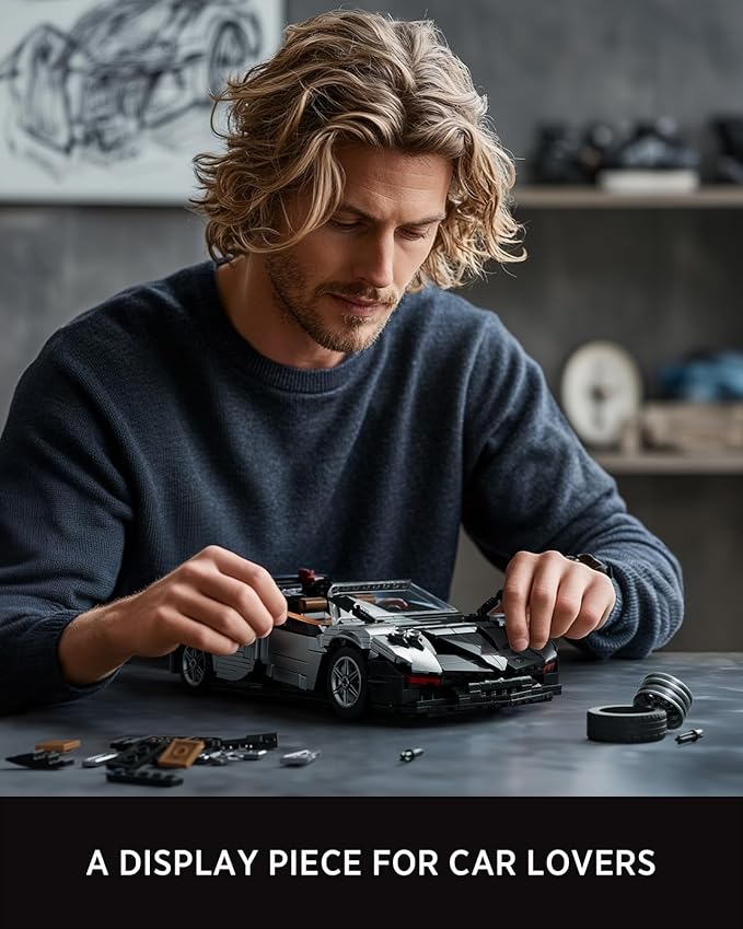 Nifeliz HURYRA Sports Car Building Set, 1:14 Scale Supercar Model Building Set for Display and Collectors, Ideal Gift for Adults and Car Lovers (1,191 PCS, NF10318)