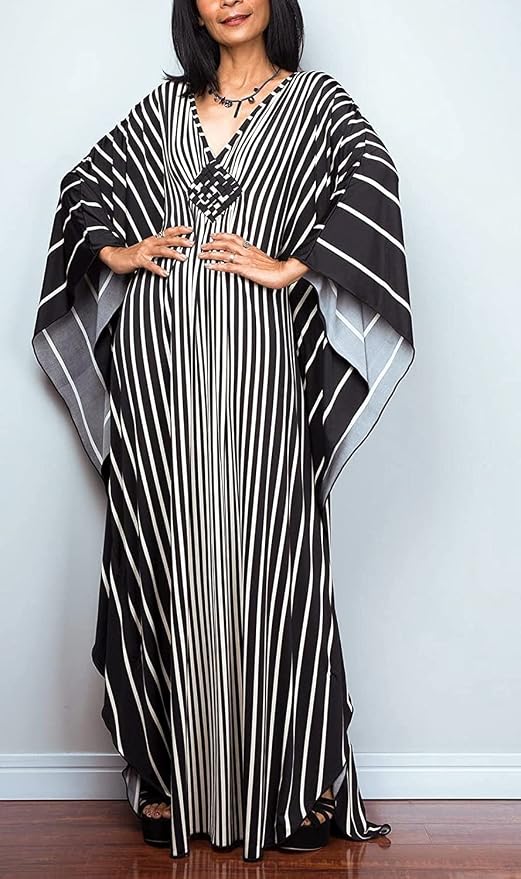 Venasha Womens Caftan Floral Print Kaftan Dress Short Sleeve Swimsuit Cover up Loungewear for Summer