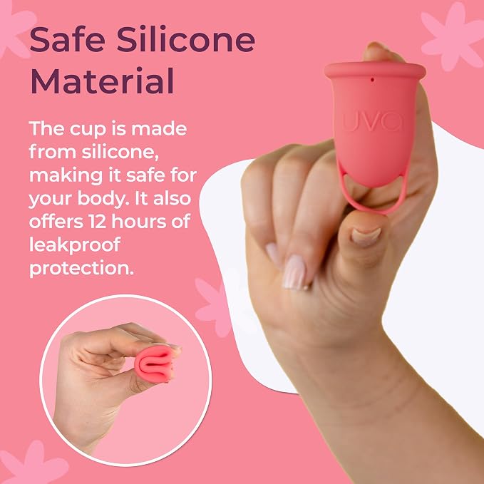 UVA Reusable Menstrual Cup Kit with Sterilizer - Size A for Moderate Flow - 10-Year Durable & Leak-Proof Silicone - Menstrual Cup Medium Sized, Sterilizer & Traveling Bag Period Cup Set