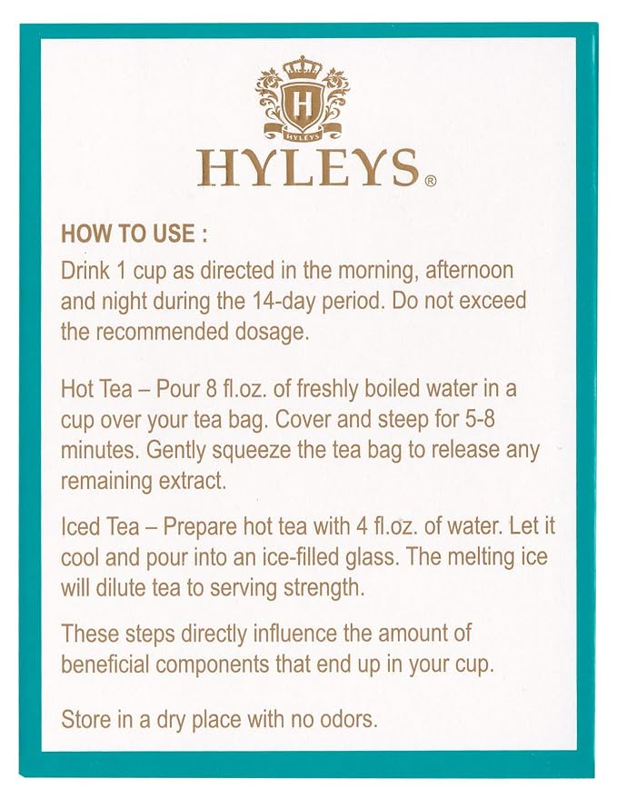 Hyleys Detox Tea for Cleanse and Weight Loss – 14 Day Detox Kit with 42 Tea Bags – Natural Moringa, Matcha, Senna – Supports Colon Cleanse, Digestion, and Metabolism – Mango, Lemon, Ginger, Mint, Blackberry, Cranberry Flavors
