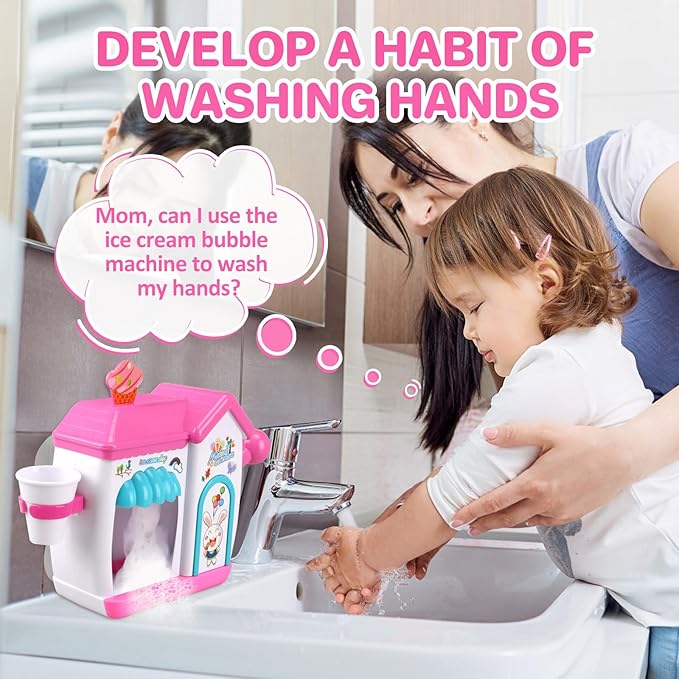 Toddler Bath Toys for 3 4 5 6 7 8 Years Old Girls, Bubble Ice Cream Maker Bath Toy, Shower Toys, Toddler Bath Toys Age 2-4, Bathtub Bubble Machine, Toy for 3 4 5 6 7 8 Years Old Boys Girls