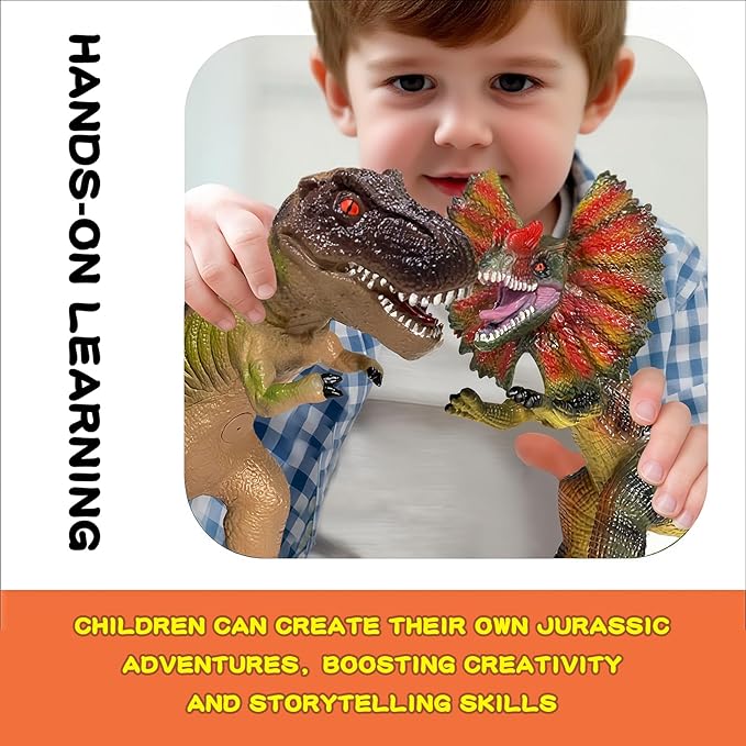 Dinosaur Toys for Kids 3-5 – 7 PCS Realistic Large Dinosaur Figures Soft Jumbo Dino Toy for Boys & Girls 5-7 Years Old – Toddler Boy, Animal Dino Toys