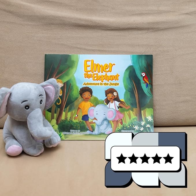 Elmer The Elephant Stuffed Animal and Heartwarming Kids Storybook Set, Book with Stuffed Animal Set with Elephant Plush & Childrens Book for Ages 3-8