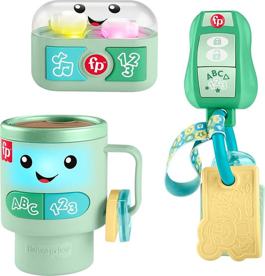 Fisher-Price Baby Toys Laugh & Learn Ready to Go Gift Set, 3 Electronic Learning Activities for Toddler Pretend Play Kids Ages 6+ Months (Amazon Exclusive)