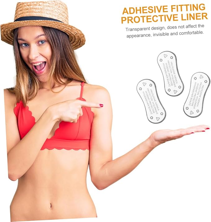 GANAZONO 100pcs Protective Stickers for Swimwear Adhesive Panty Liners Warning Labels for