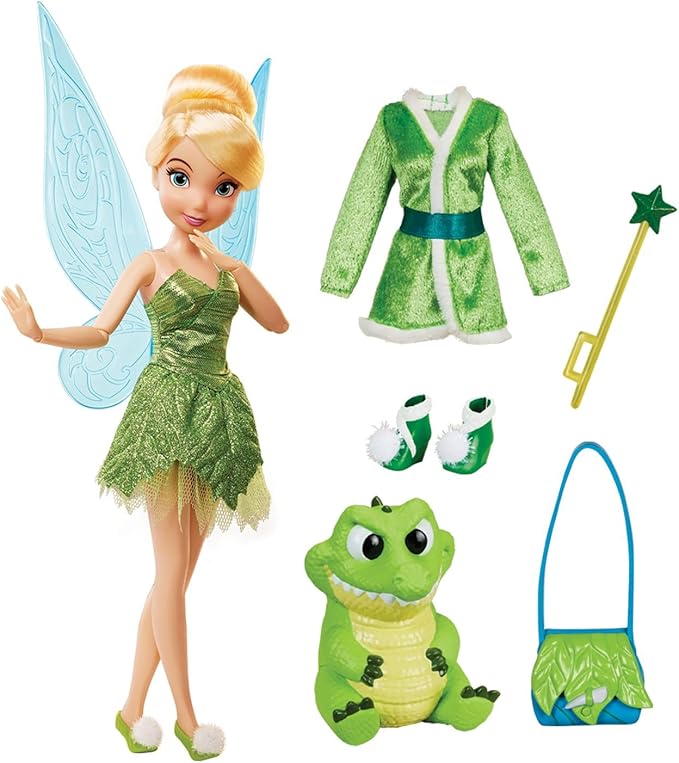 Disney Store Official Princess Story Doll - Tinker Bell from Peter Pan, 11 Inches, Includes Coloring Area and Additional Dress, Classic Outfit, Perfect for Girls