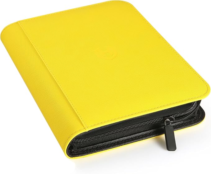 Pemocyny Trading Card Binder with Sleeves, Yellow, 288 Card Storage Capacity, Durable and Waterproof