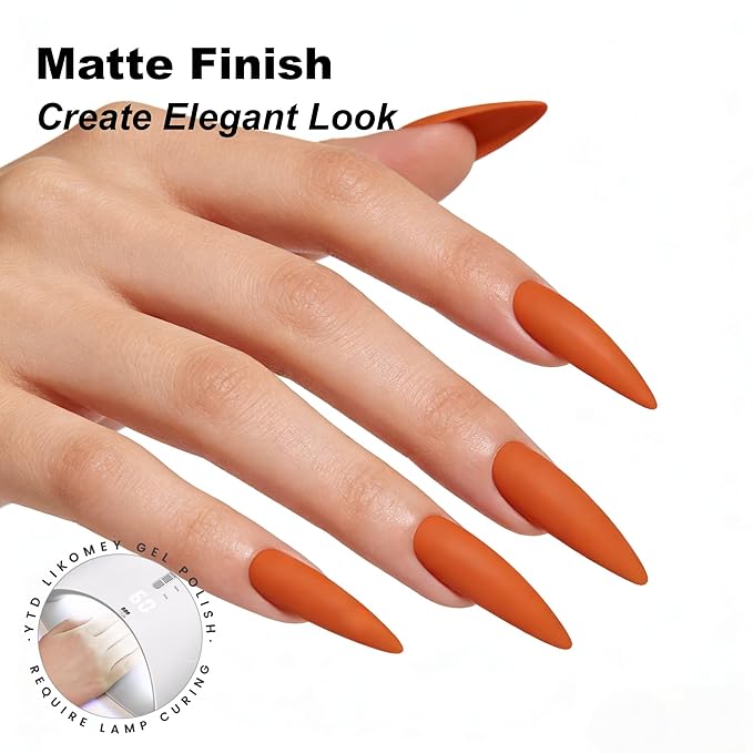 YTD Likomey Pumpkin Orange Gel Nail Polish,15ml Salon Home DIY Manicure and Pedicure Fall Winter UV Color Varnish,CS467