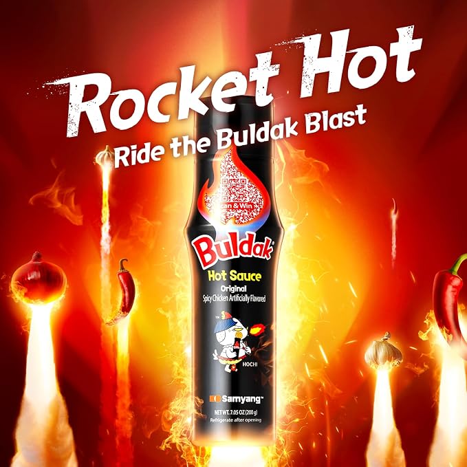 Buldak Original Korean Spicy Hot Chicken Sauce for Ramen, 5.57 oz 2-Pack | Bold original spicy chicken flavor; Perfect for ramen, rice, marinades, and stir-fry; Easy squeeze bottle; Every Day
