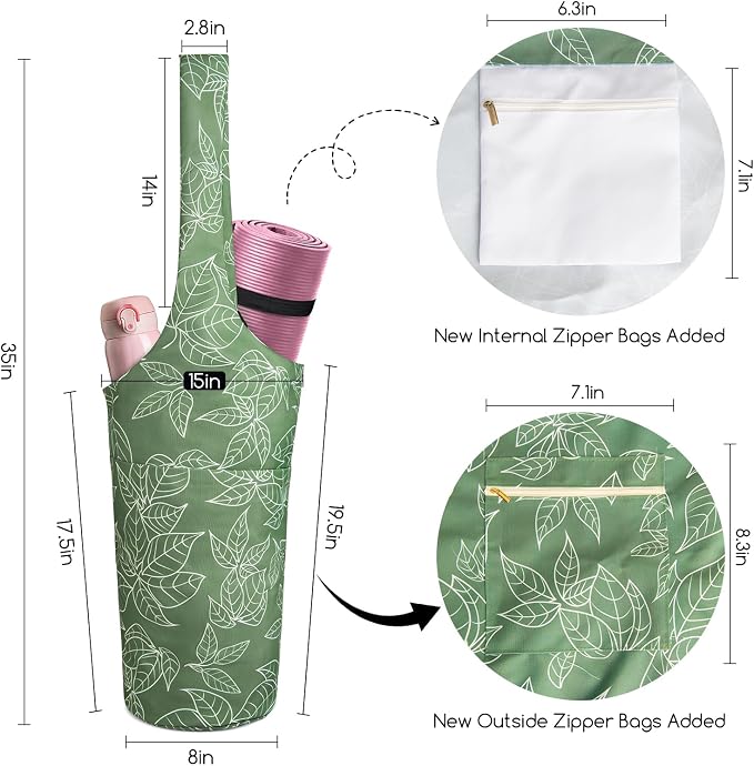 IwIeIaIrI Yoga Mat Bag for Women with Large Size Pocket and Zipper Pocket,Yoga Bag Mat Carrier Holder Fits Most Your Stuff,Yoga Accessories Gifts