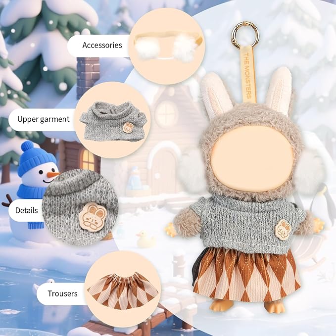 Coolcandy 17cm Doll Clothes for Doll, Fashionable Dolls Outfit with Accessories Suit, Stylish Adorable Dolls Clothes Set, Soft Fabric, Detailed Stitching(Doll Not Included)