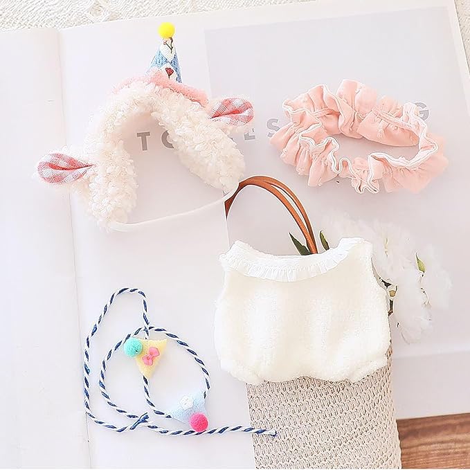 Clothes for Doll, 15/17cm Doll Clothes Set Suitable for Dolls Accessories - Lamb Hat + Bib + Halter + Pants (NO Doll),Lamb