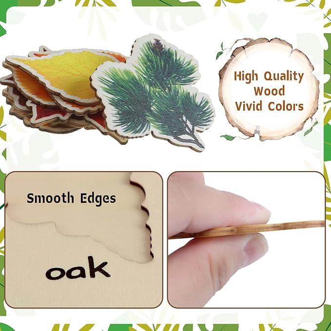 2 Pack Leaf Wooden Jigsaw Puzzles Preschool Puzzles Leaf Puzzle Montessori Toy Educational Plant Early Educational Learning Toys for Birthday Gift School Games