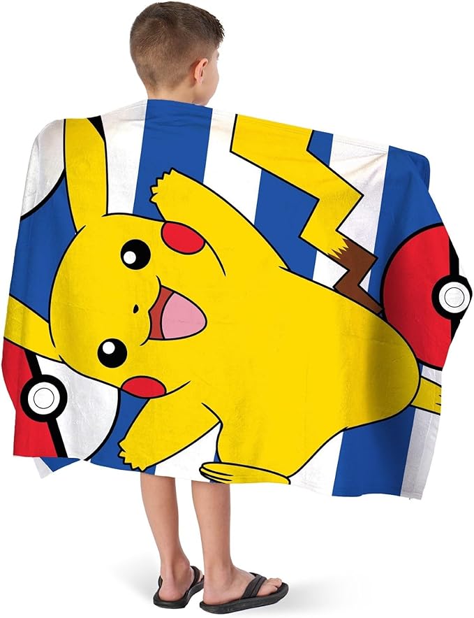 NORTHWEST Pokémon Beach Towel 2-Pack – Oversized, Soft, Absorbent, Sand-Free & Fast-Drying, Featuring Sweet Summer Pikachu Designs 30" x 60"