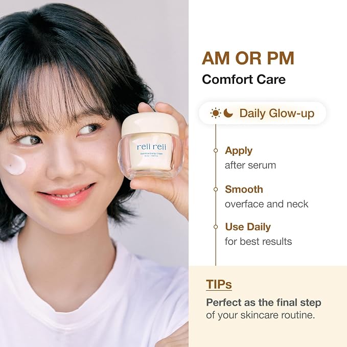 Gold Rice Energy Cream – Heritage Golden Rice Formula for Deep Hydration & Radiant Glow | Vegan Moisturizer with Peptide & Hyaluronic Acid, Korea Skincare(1.69 fl.oz / 50ml)