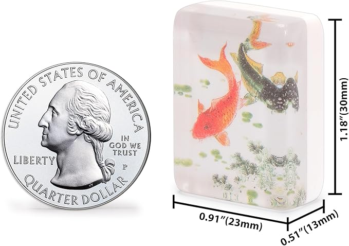 Yellow Mountain Imports American Mahjong Set, Koi Fish with Wooden Case - Four Wooden Racks, Acrylic Pushers, Wright Patterson Scoring Coins, Dice, & Wind Indicator