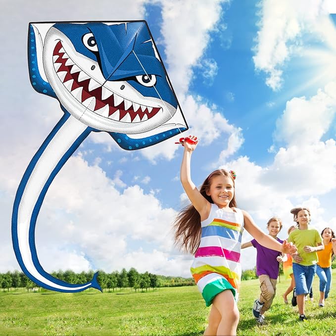 Kite for Kids Ages 4-8 8-12 & Adults, Shark & Dragon & Unicorn & Butterfly Kites Flying Toys, Easy to Fly Big Kite with 328FT String Easter Gift for Boys Girls Beach Park Outdoor Party Activities