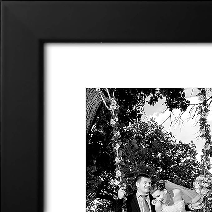 Americanflat 12x16 Picture Frame with Shatter-Resistant Glass - Use as 8x12 Frame with Mat or Display 12x16 Photo Without Mat - Signature Collection - Picture Frames for Wall Display - Black | Shatter-resistant glass, hangs vertical or horizontal, sawt...