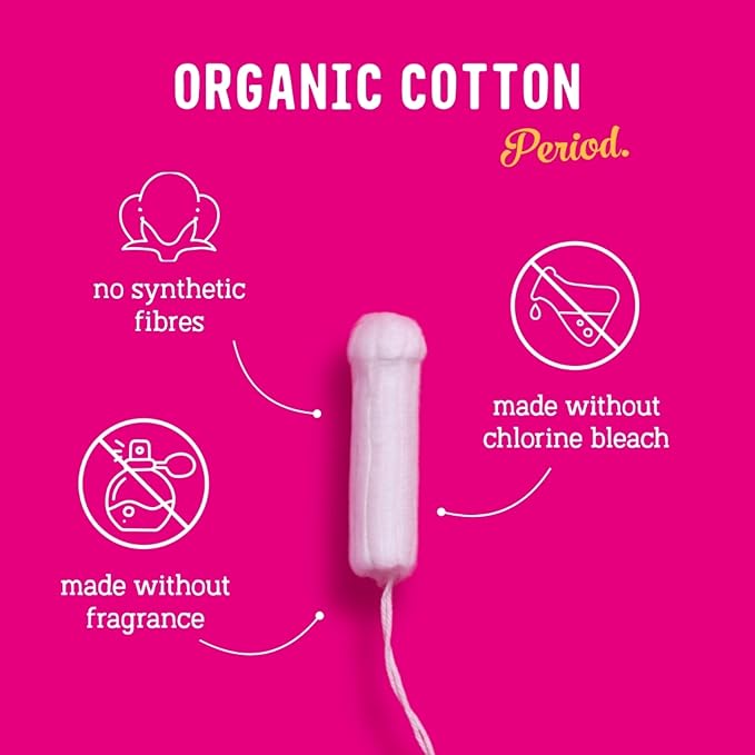 Flo - Organic Cotton Tampons for Women - 12 Pack (6 Super, 6 Super Plus) - Leak Proof - No Synthetic Fibers, Chlorine Bleach, Added Dyes - Bio-Plastic Applicator - Feminine Care - Vegan & Cruelty Free