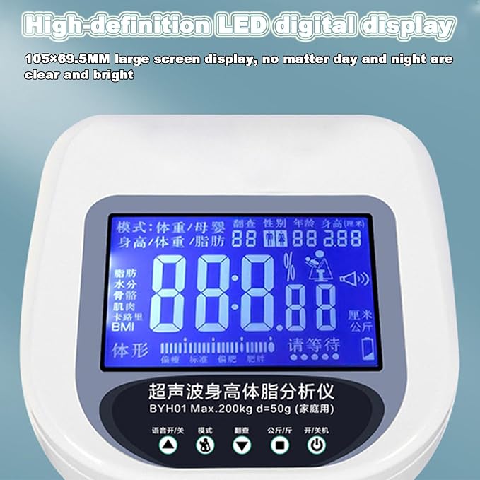Digital Scale, Professional Multifunctional Height and Weight Scale, Body Composition Analyzer for Weight/Height/Obesity Value,