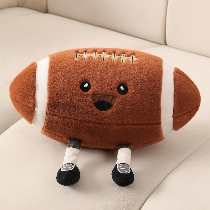 Funny Football Pillow with Legs – Cute Stuffed Animal Toy for Boys Girls, Football Throw Pillow Gift for Room Decor, Couch or Bed (Football 9 Inch)