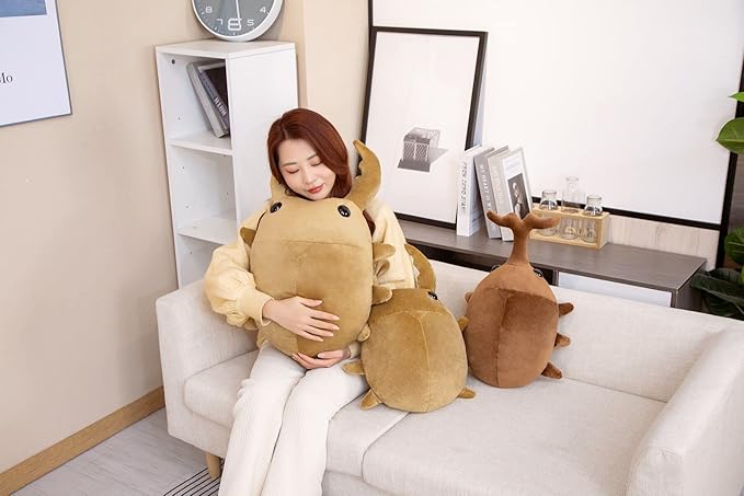 Beetle Plush Toy Plush Pillow Doll Insect Beetle Plush Toy Pillow Stuffed Toy Plush Pillow Children Children Girls Boys Baby (50CM, Brown)…