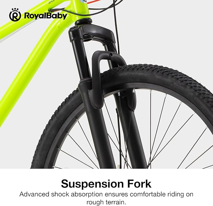 RoyalBaby Kids Mountain Bike for Boys and Girls, Ultra-Light Aluminum 20-26 Inch Wheel Bicycle for 6-14 Years Old Children, 7/21-Speeds Drivetrain