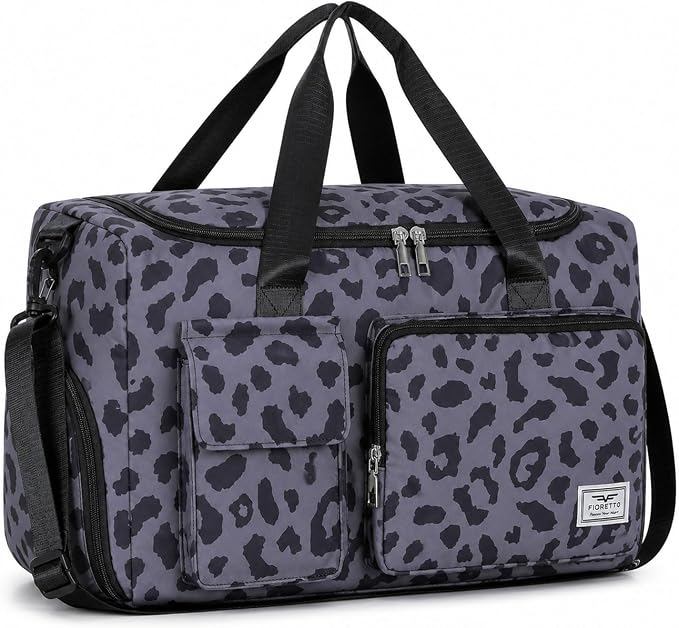 FIORETTO Women's Gym Duffle Bag with Shoes Compartment, 30L Capacity, Ideal for Travel, Gym, Sports, Duffel, Weekender