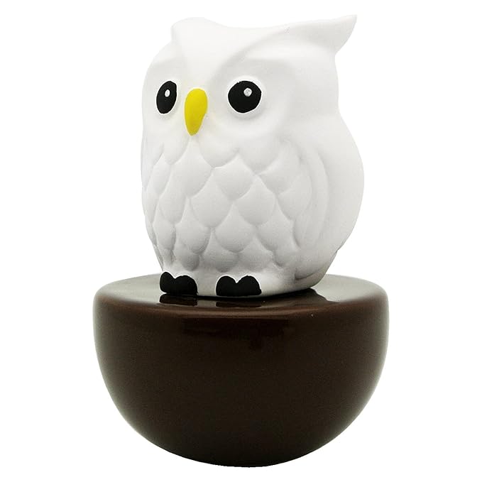 Blinky Owl, Non-Electric Ceramic Diffusers for Essential Oils and Aromatherapy Fragrance, White Ceramic Diffusers in Car or Desk Office Decor and Small Bathroom at Home, Brown Vase