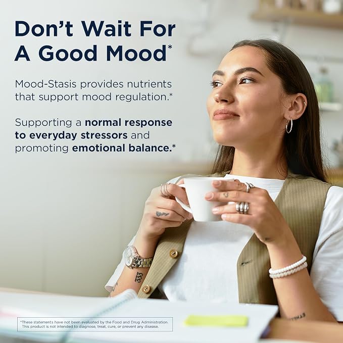 Designs for Health Mood-Stasis - Fast-Acting Ingredients for Stress & Calm Mood Support with Vitamin B12, Methylated Folate, and Saffron + Sceletium Botanicals - Gluten Free, Vegan (30 Capsules)