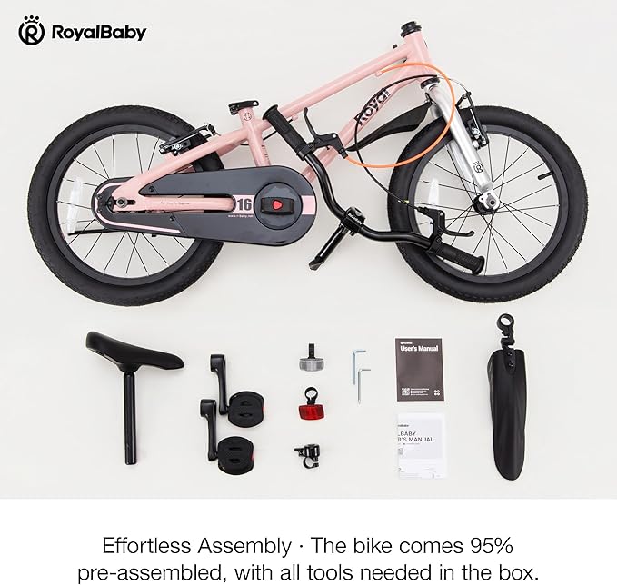 RoyalBaby EZ Fride Kids Bike 16 18 20 Inch, Lightweight Aluminum 2-in-1 Balance to Pedal Bike with One-Key Switch for Boys Girls Ages 4+